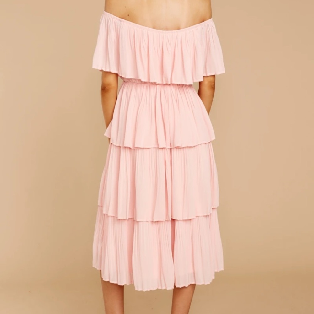 Pink Ruffle Midi Dress - Picture 2 of 4